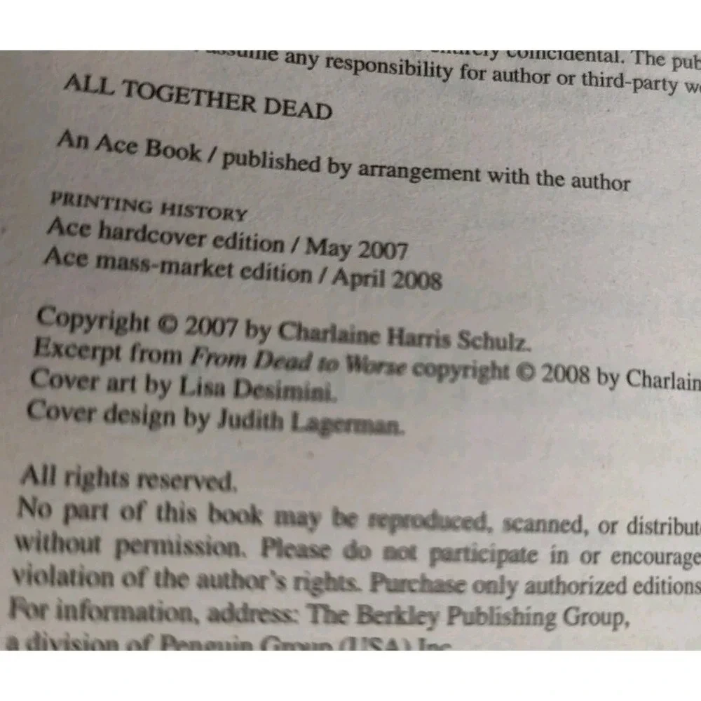 Set-8 Charlaine Harris Vampire Series‎ BOOKS Exciting '02-'10 B55.4GA1829.30